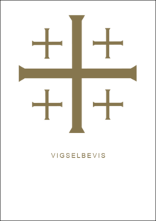 Vigselbevis med guldtryck (5040)
